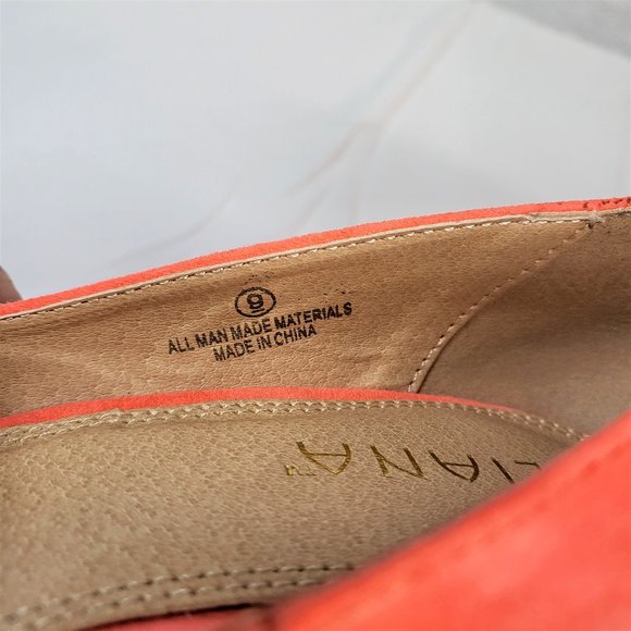 Liliana Neon Coral Faux Suede Single Sole Pointy Toe Pump 5" Heel Shoe - Picture 8 of 9